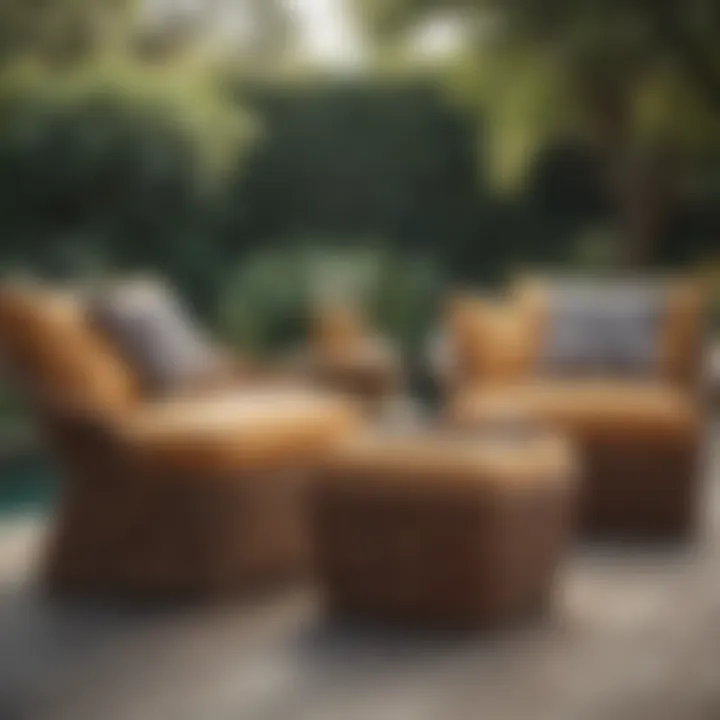 Luxurious outdoor wicker cushions enhancing patio decor