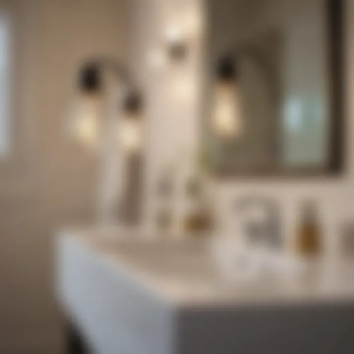 Energy-efficient small light bulbs in a modern bathroom