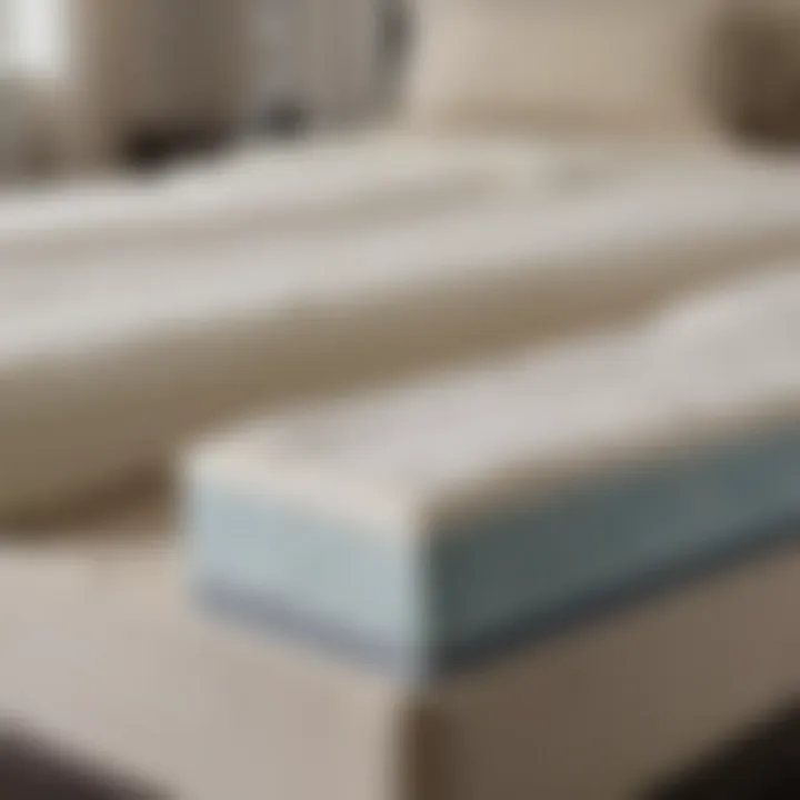 Close-up of durability features of memory foam topper