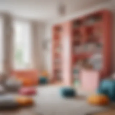 Creative Storage Solutions for Children's Spaces Creative use of stackable storage in a vibrant children's room.