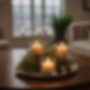 Elegant arrangement of battery tea lights illuminating a cozy indoor setting