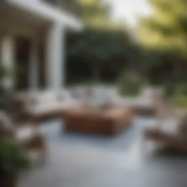 Expansive Outdoor Living Space Spacious outdoor area with a coffee table and seating