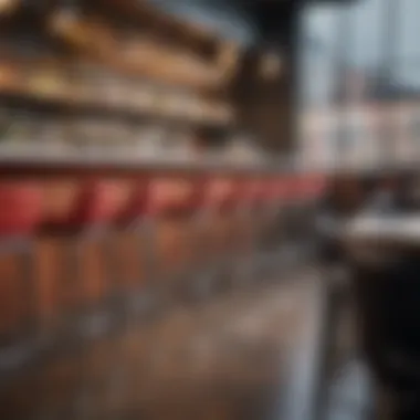 Bar stools in a vibrant commercial space, enhancing social interaction