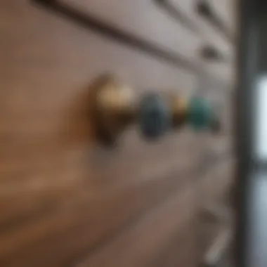 Close-up of various materials used in drawer pulls