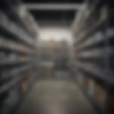Organized Commercial Space with Wire Shelving Wire shelves used for organized storage in a commercial space