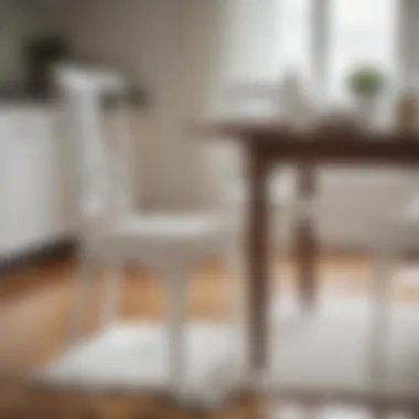 Elegant white chair pads enhancing dining space