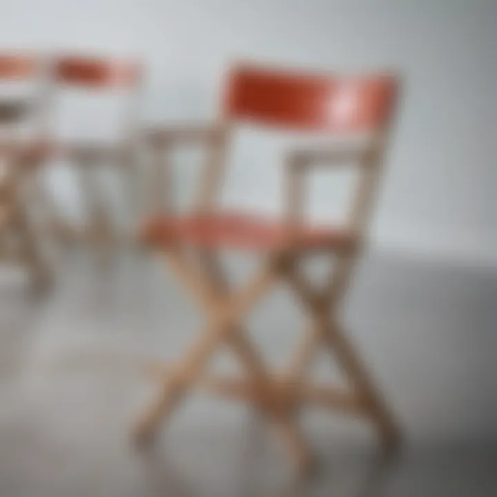 Close-up of the materials used in children's folding chairs