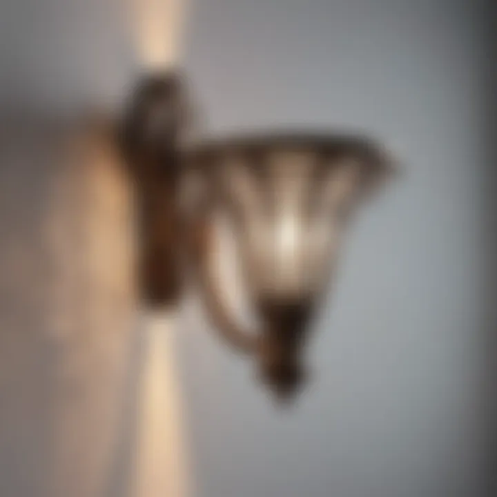 Close-up of a stylish wall bracket light showcasing intricate design details