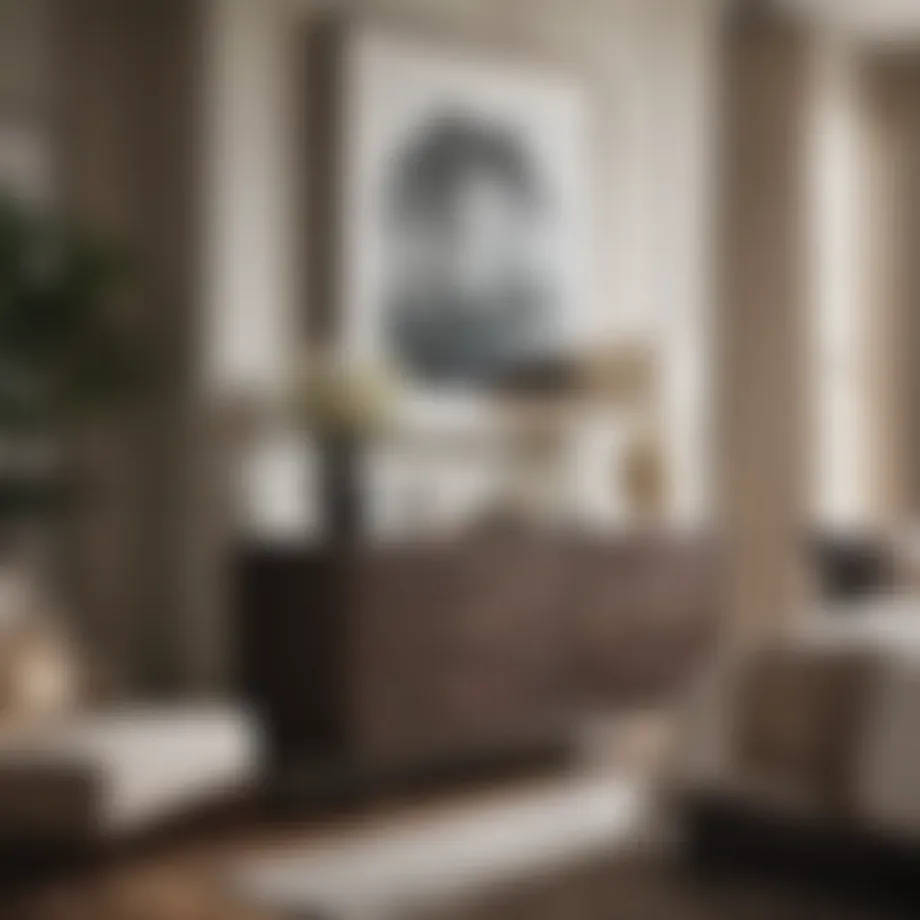 Elegant dresser in a modern bedroom setting