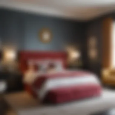 Queen size bedroom decor highlighting optimal use of color and texture