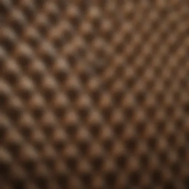 Close-up of various sound absorbing material textures