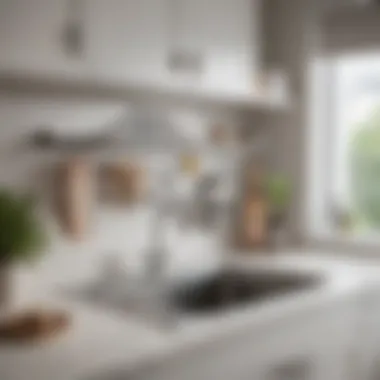 Modern Aesthetic of Over-the-Sink Drying Rack Elegant over-the-sink drying rack showcasing modern kitchen aesthetics