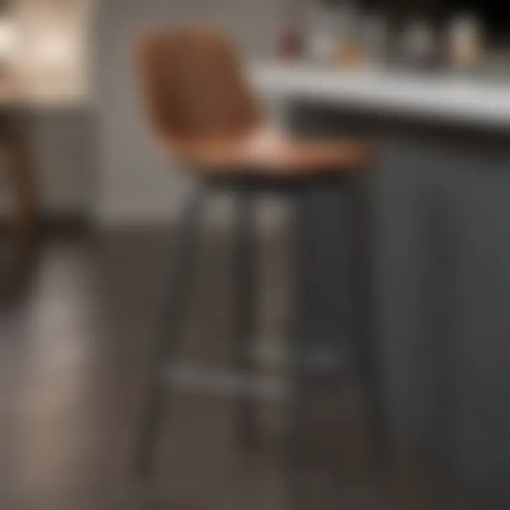 Detailed view of ergonomic bar stool design showcasing comfort and style