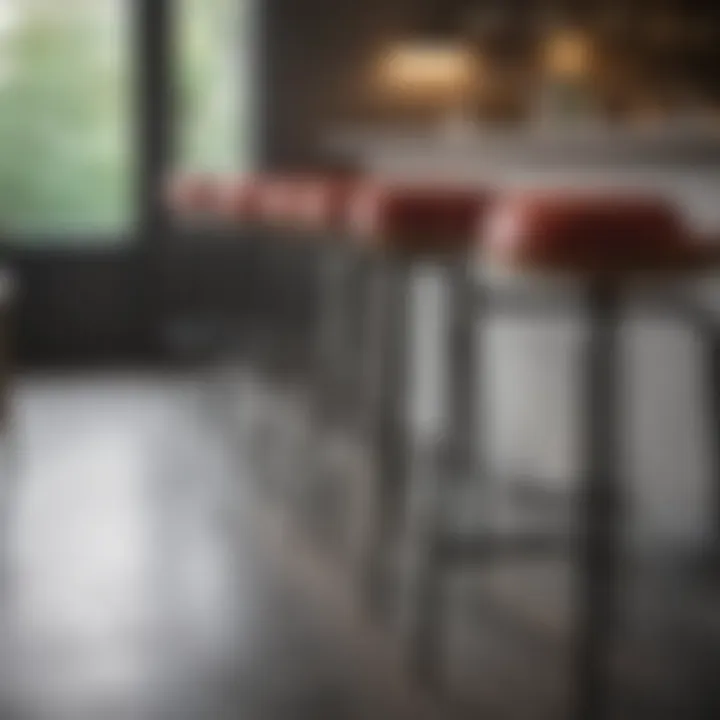 An array of stylish bar stools arranged at a sleek table